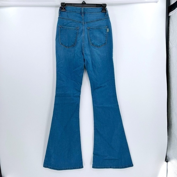Vibrant Women's Juniors Bell Bottom High Waist Fitted Denim Jeans size 7 Waist27 - Picture 5 of 12